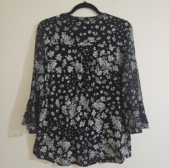 Charter Club Floral Pintuck Blouse - Picture 2 of 5